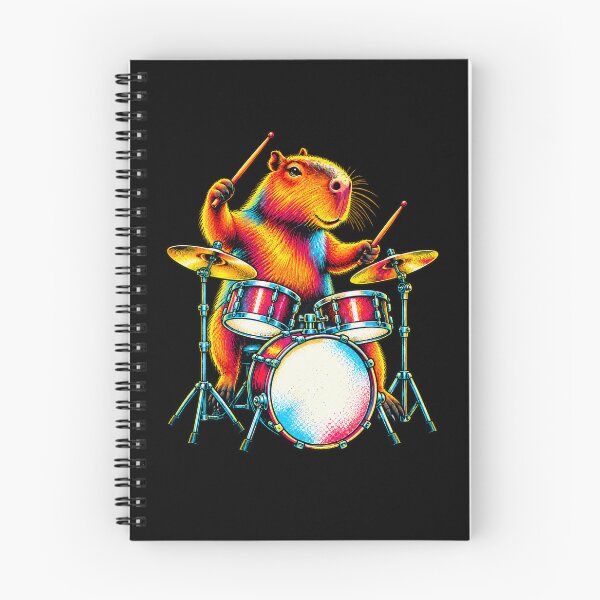 Item preview, Drummer Capybara Colourful Animal Music Design designed and sold by JesterKrewArt.