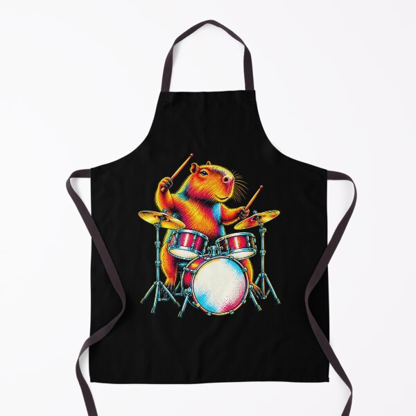 Item preview, Drummer Capybara Colourful Animal Music Design designed and sold by JesterKrewArt.