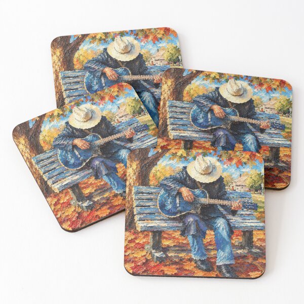 Item preview, Guitarist on Park Bench designed and sold by SuperCoolDuds.