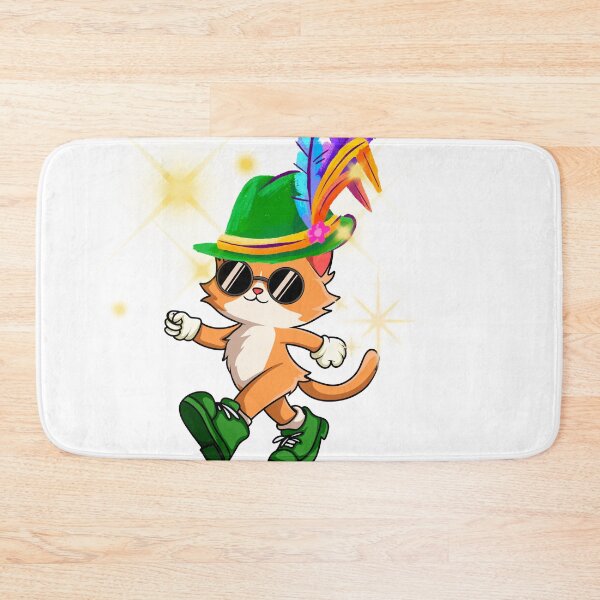 Item preview, Cool Cat in Green Hat Walking | Vintage Cartoon Aesthetic designed and sold by Noor22m.