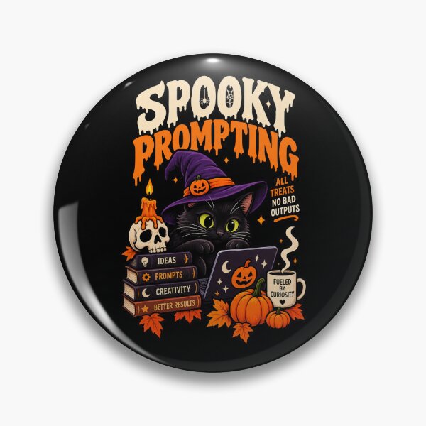 Item preview, Spooky Prompting AI Halloween Black Cat Prompt Engineer designed and sold by Ridaelb.