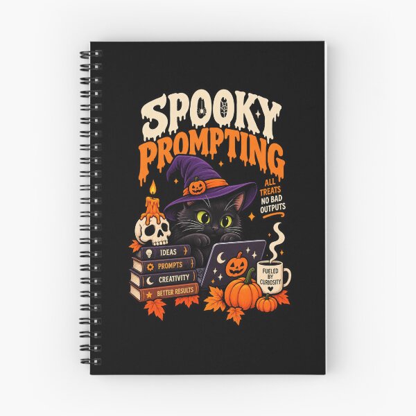 Item preview, Spooky Prompting AI Halloween Black Cat Prompt Engineer designed and sold by Ridaelb.