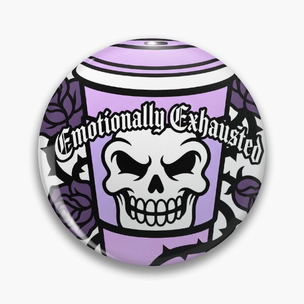 Item preview, Emotionally Exhausted Pastel Goth Skull Coffee Creepy Cute Burnout designed and sold by WorldShop17.