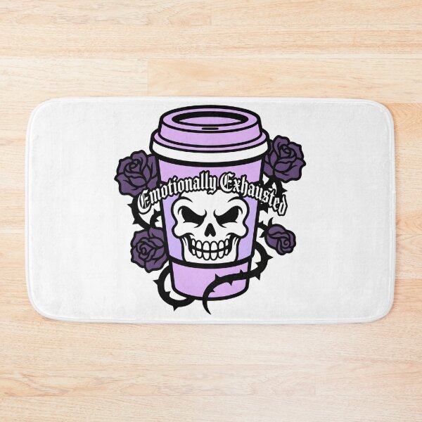 Item preview, Emotionally Exhausted Pastel Goth Skull Coffee Creepy Cute Burnout designed and sold by WorldShop17.