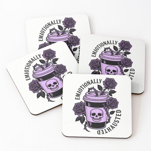 Item preview,  Emotionally Exhausted Pastel Goth Skull Coffee Creepy Cute Burnout designed and sold by WorldShop17.