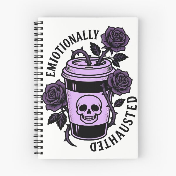 Item preview,  Emotionally Exhausted Pastel Goth Skull Coffee Creepy Cute Burnout designed and sold by WorldShop17.