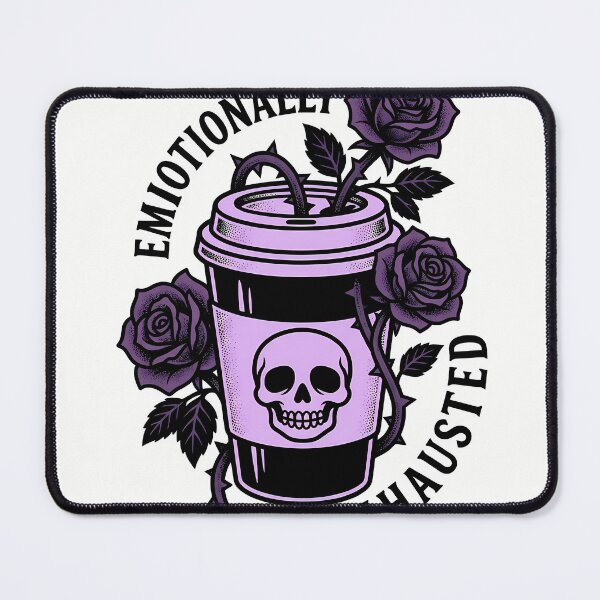 Item preview,  Emotionally Exhausted Pastel Goth Skull Coffee Creepy Cute Burnout designed and sold by WorldShop17.