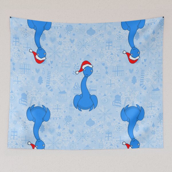 Item preview, blue christmas santa claus Loch ness Monster designed and sold by Gossip Rag.