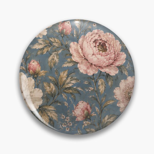 Item preview, Vintage Blue Blush Peony Floral designed and sold by Sandy Beach Decor.