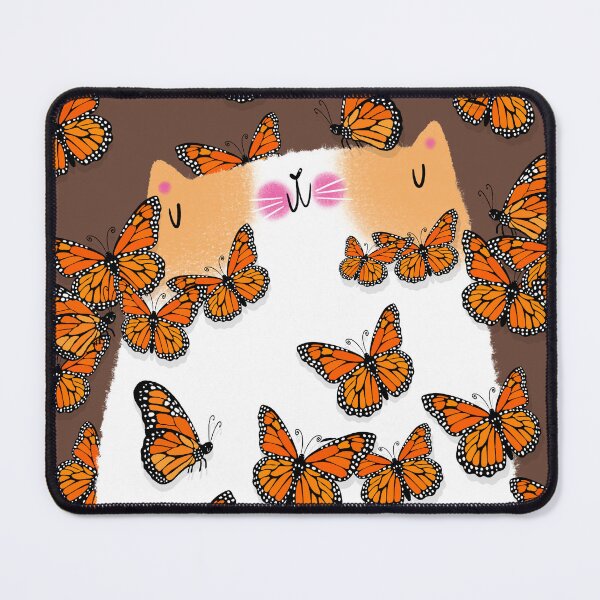 Item preview, Ginger Cat and Monarch Butterflies designed and sold by poket.piktures.