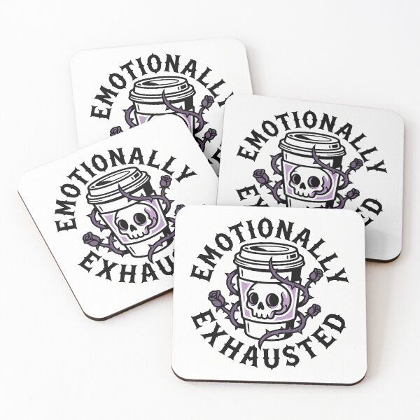 Item preview, Emotionally Exhausted Pastel Goth Skull Coffee Creepy Cute Burnout designed and sold by WorldShop17.