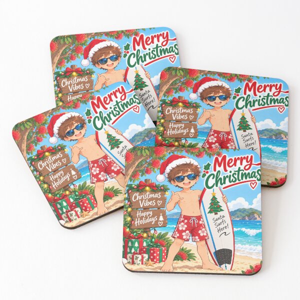 Item preview, Kolt Surfing Christmas Beach Summer Cartoon designed and sold by Kenzie & Co.