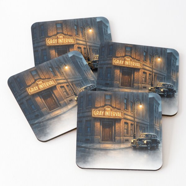 Item preview, The Gray Interval - Vintage Noir Rainy Night Street View designed and sold by ThegrayInterval.