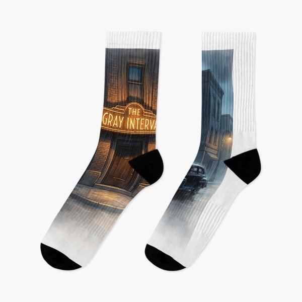 Item preview, The Gray Interval - Vintage Noir Rainy Night Street View designed and sold by ThegrayInterval.
