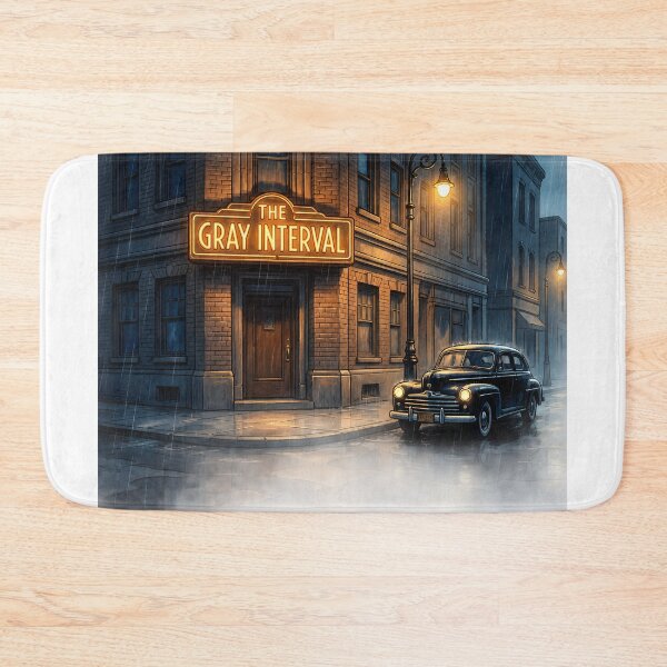 Item preview, The Gray Interval - Vintage Noir Rainy Night Street View designed and sold by ThegrayInterval.