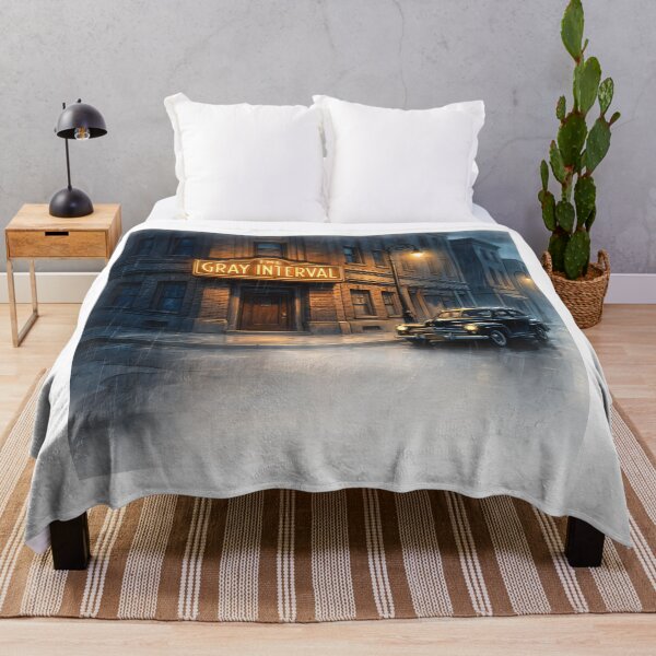 Item preview, The Gray Interval - Vintage Noir Rainy Night Street View designed and sold by ThegrayInterval.