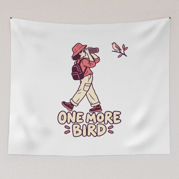 Item preview, One More Bird – Funny Birdwatching Illustration designed and sold by FreePath-Move.