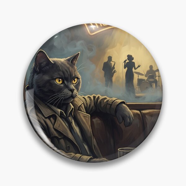 Item preview, The Gray Interval - Noir Cat Detective watching the Jazz Stage designed and sold by ThegrayInterval.
