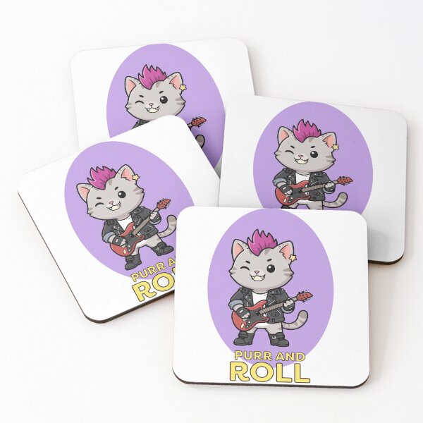 Item preview, Kawaii Rocker Cat with Guitar designed and sold by eduardoroa22.