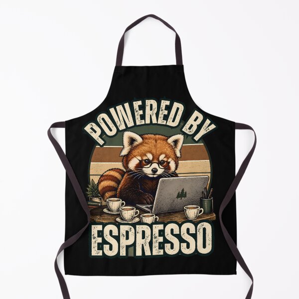 Item preview, Powered By Espresso Red Panda Coffee Lover Work Gifts designed and sold by LeSoniPapaPrint.