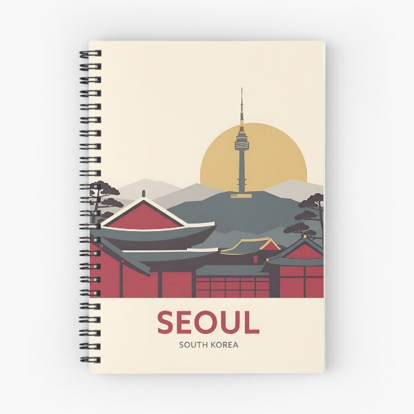 Item preview, Seoul South Korea Vintage Travel Poster - Minimalist Palace Art Print designed and sold by DuckOddity.