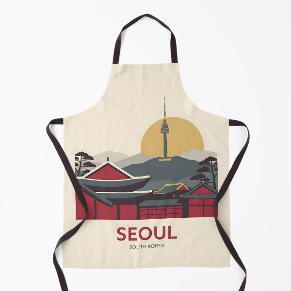 Item preview, Seoul South Korea Vintage Travel Poster - Minimalist Palace Art Print designed and sold by DuckOddity.