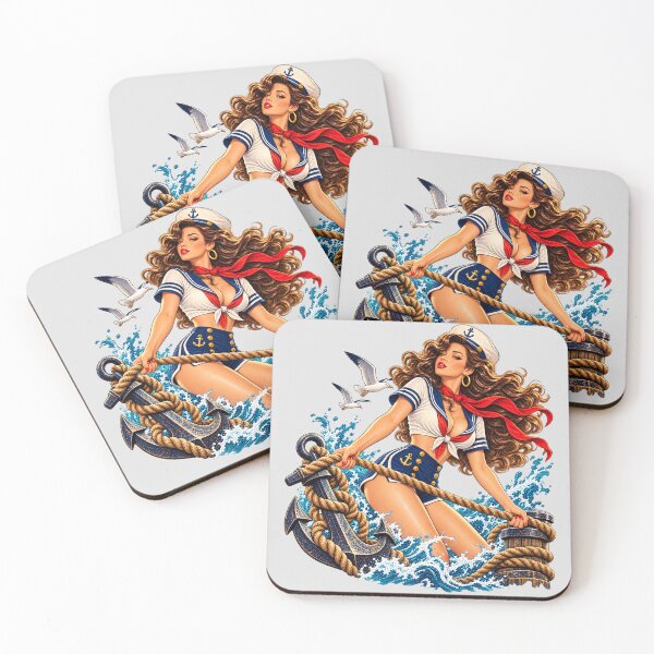 Item preview, Sail Away Dreams – Retro Nautical Sailor Pin-Up Girl designed and sold by Ghostwave Atelier.