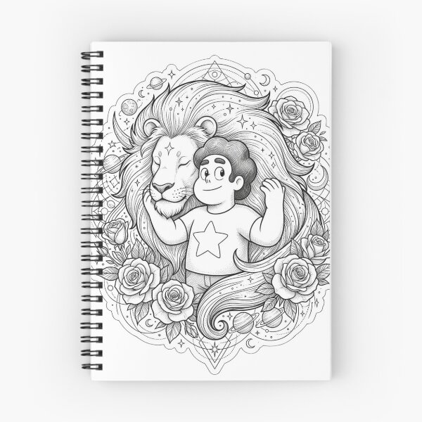Item preview, Steven Universe and Lion Floral Mandala Line Art⁠ designed and sold by 0Zetgest.