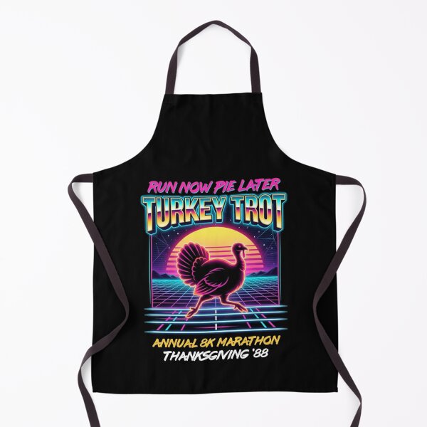 Item preview, Run Now Pie Later Turkey Trot Synthwave 80s Retro Thanksgiving Runner designed and sold by TeNovaStudio ⭐⭐⭐⭐⭐.