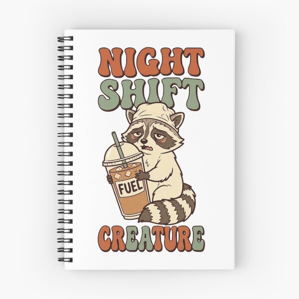 Item preview, Night Shift Creature Funny Nurse Raccoon Sticker Retro Healthcare Coffee Humor designed and sold by Dlvznbm.
