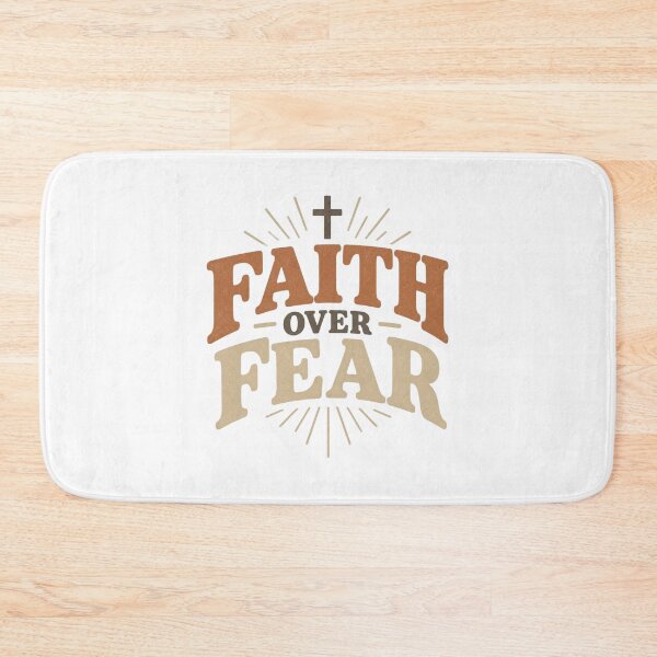 Item preview, Faith Over Fear Christian Vintage Typography Design designed and sold by Illustrated Faith.