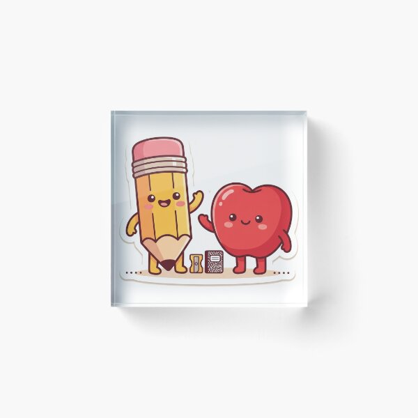 Item preview, Cute Pencil and Heart Back to School Teacher designed and sold by DofinaSur.