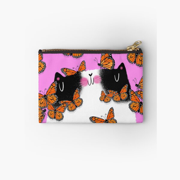 Item preview, Tuxedo Cat and Monarch Butterflies designed and sold by poket.piktures.