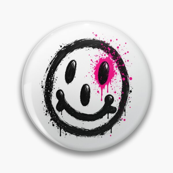 Item preview, Black White Smiley Neon Magenta Art designed and sold by peteys71.