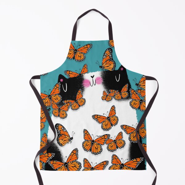 Item preview, Tuxedo Cat and Monarch Butterflies designed and sold by poket.piktures.