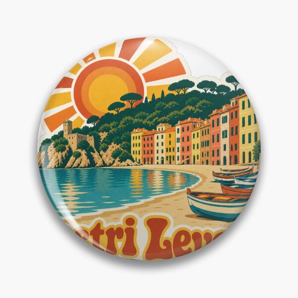 Item preview, Sestri Levante Italy Travel Souvenir - Retro Illustration designed and sold by VisualArtsOasis.