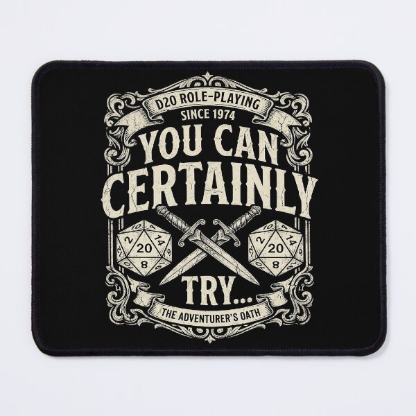 Item preview, You Can Certainly Try | Vintage D20 Role-Playing T-Shirt Design designed and sold by StreetNovaInk.
