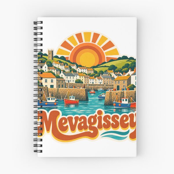 Item preview, Mevagissey England Travel Souvenir - Retro Illustration designed and sold by VisualArtsOasis.