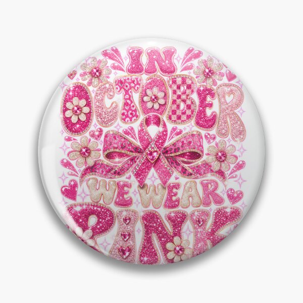 Item preview, In October We Wear Pink Glitter Leopard Breast Cancer Ribbon designed and sold by DYAFLK.