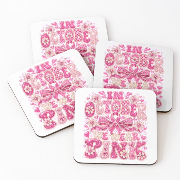 Item preview, In October We Wear Pink Glitter Leopard Breast Cancer Ribbon designed and sold by DYAFLK.