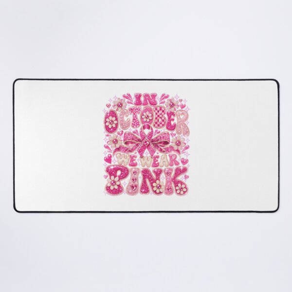 Item preview, In October We Wear Pink Glitter Leopard Breast Cancer Ribbon designed and sold by DYAFLK.