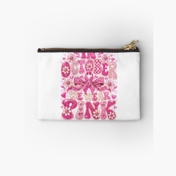Item preview, In October We Wear Pink Glitter Leopard Breast Cancer Ribbon designed and sold by DYAFLK.