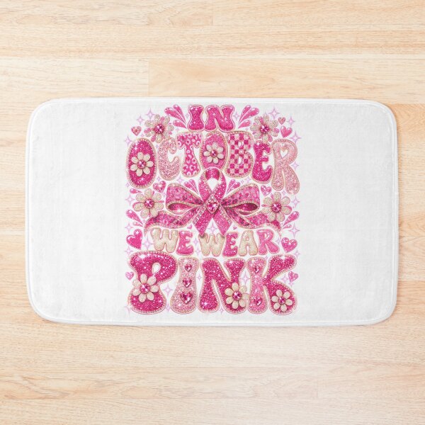 Item preview, In October We Wear Pink Glitter Leopard Breast Cancer Ribbon designed and sold by DYAFLK.