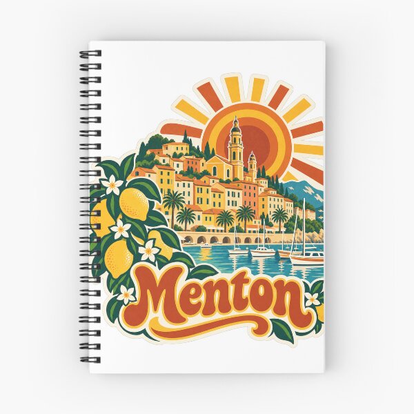 Item preview, Menton France Travel Souvenir - Retro Illustration designed and sold by VisualArtsOasis.