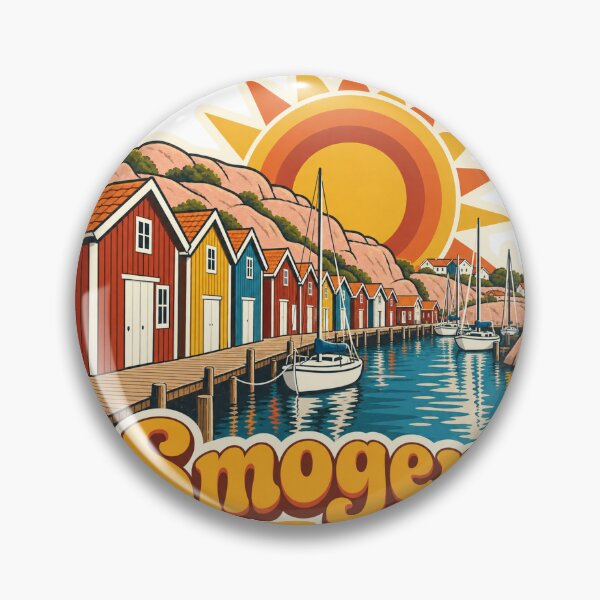 Item preview, Smogen Sweden Travel Souvenir - Retro Illustration designed and sold by VisualArtsOasis.