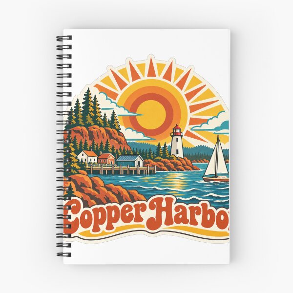 Item preview, Copper Harbor USA Travel Souvenir - Retro Illustration designed and sold by VisualArtsOasis.