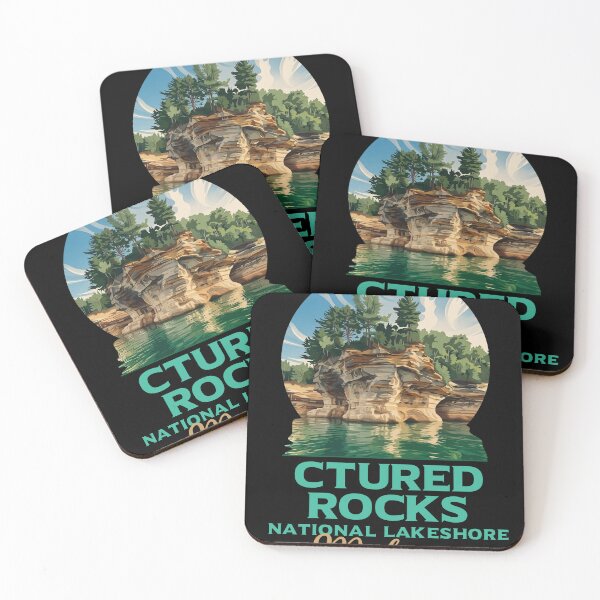 Item preview, Pictured Rocks National Lakeshore Michigan Vintage Art designed and sold by LinaValearte.