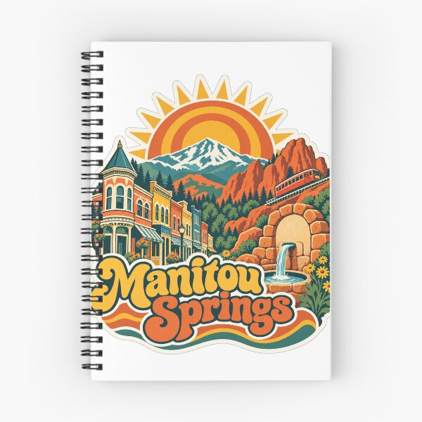 Item preview, Manitou Springs USA Travel Souvenir - Retro Illustration designed and sold by VisualArtsOasis.
