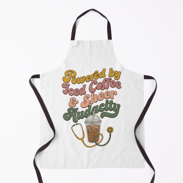 Item preview, Powered By Iced Coffee And Sheer Audacity Retro Nurse Coffee Mug Healthcare Humor Gift designed and sold by Dlvznbm.