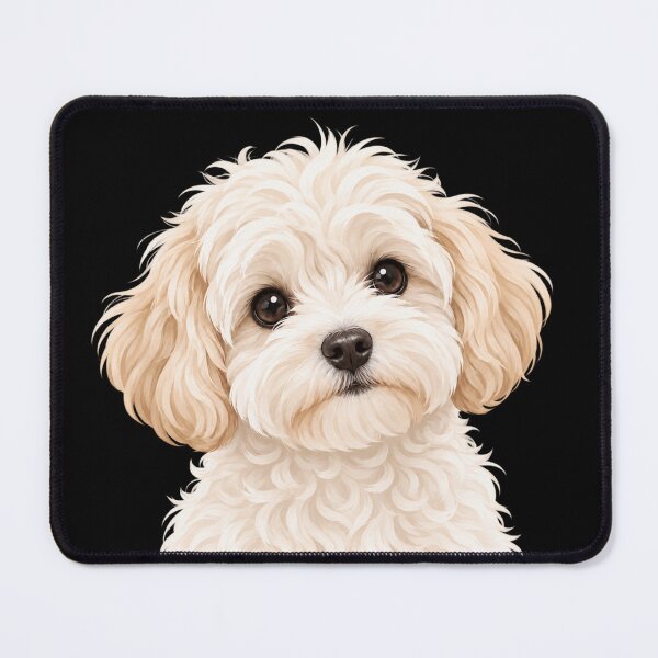 Item preview, Cute Cream Maltipoo Puppy Portrait – Minimalist Fluffy Dog designed and sold by GusiaTreasures.